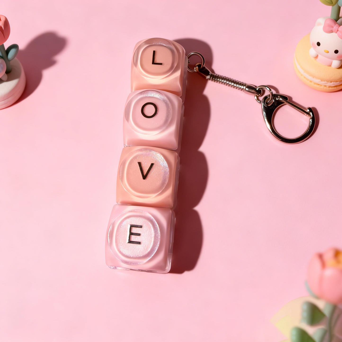 Custom 1/2/3/4/5/6 Key Name Initial Letter Fidget Keychain