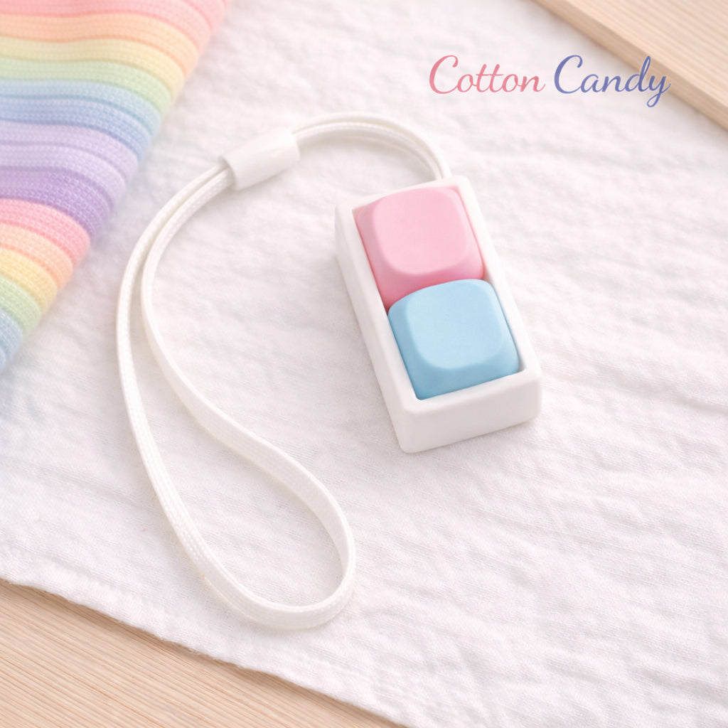 Toytiti Custom 2-Key MOA Keyboard Fidget Clicker in Cotton Candy colors