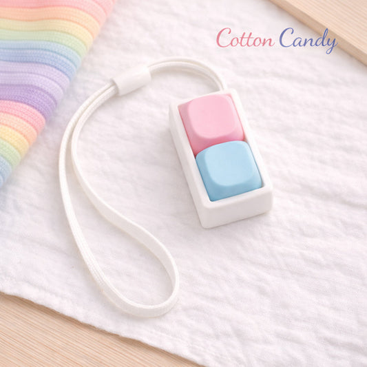 Toytiti Custom 2-Key MOA Keyboard Fidget Clicker in Cotton Candy colors