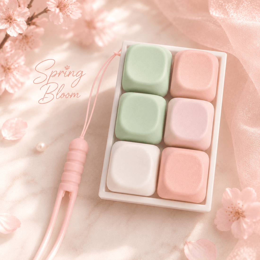 Toytiti Classic 6-Key MOA 2x3 Keyboard Fidget Clicker in Spring Bloom colors for one-handed desk use