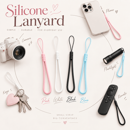 Toytiti 12pcs Silicone Lanyard set for fidget keychains, phones, cameras, keys, and wallets