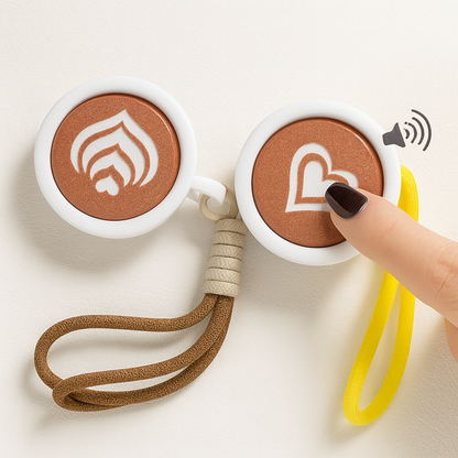 Latte & Heart Coffee Cup Keyboard Clicker Keychain