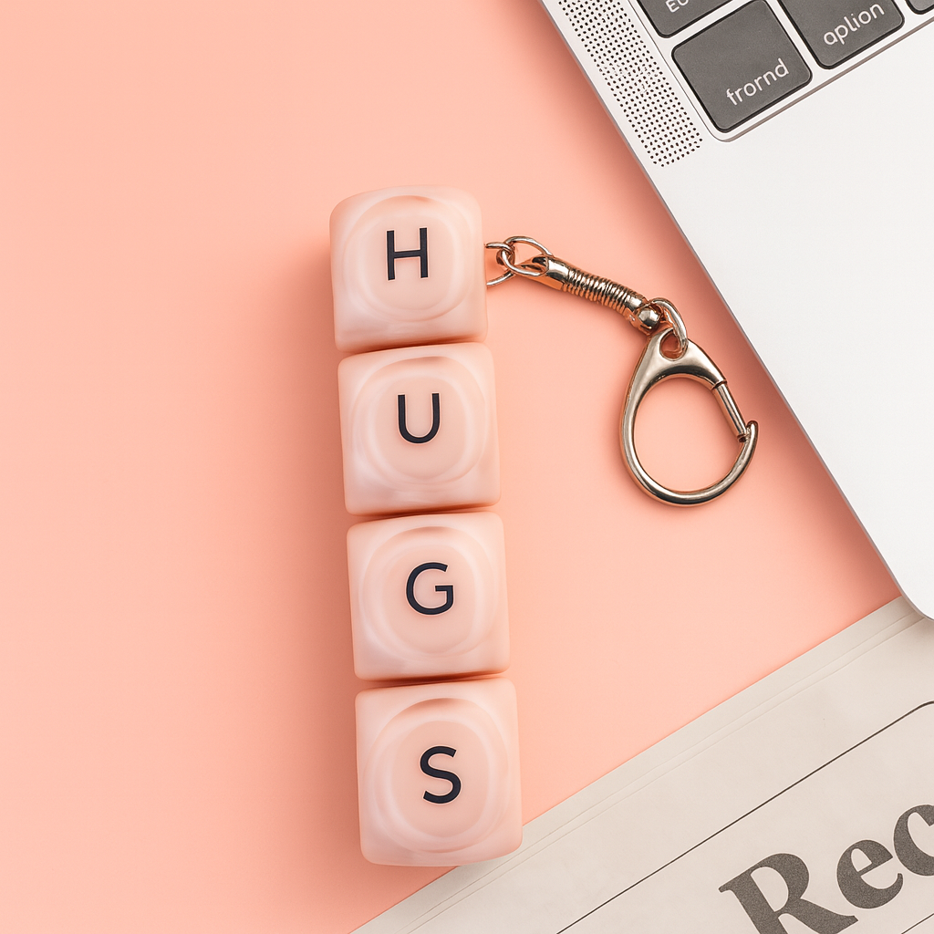 Custom 1/2/3/4/5/6 Key Name Initial Letter Fidget Keychain