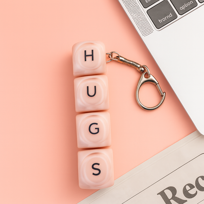 Custom 1/2/3/4/5/6 Key Name Initial Letter Fidget Keychain