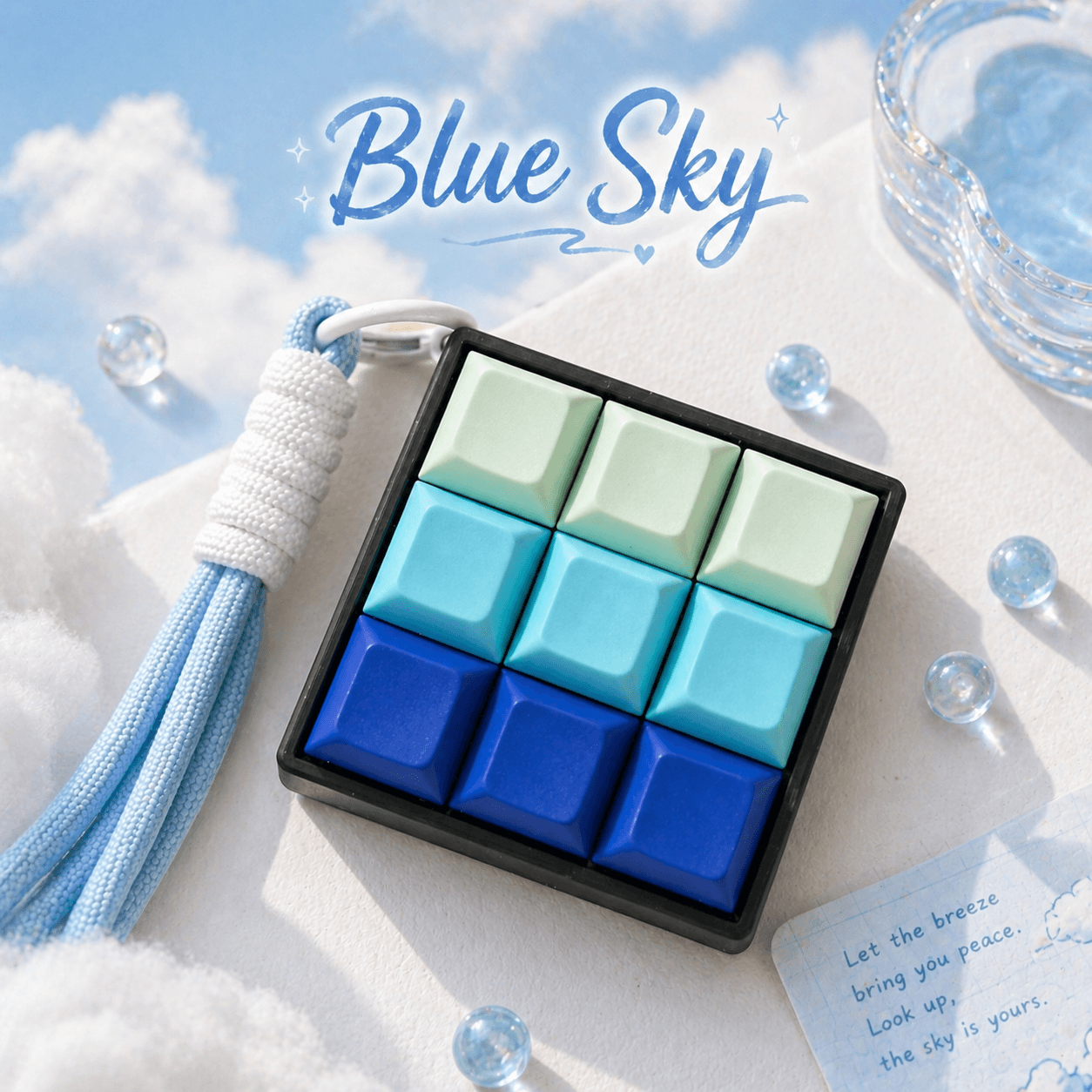 Custom 9 Key 3x3 DSA Keycaps Keyboard Fidget Clicker