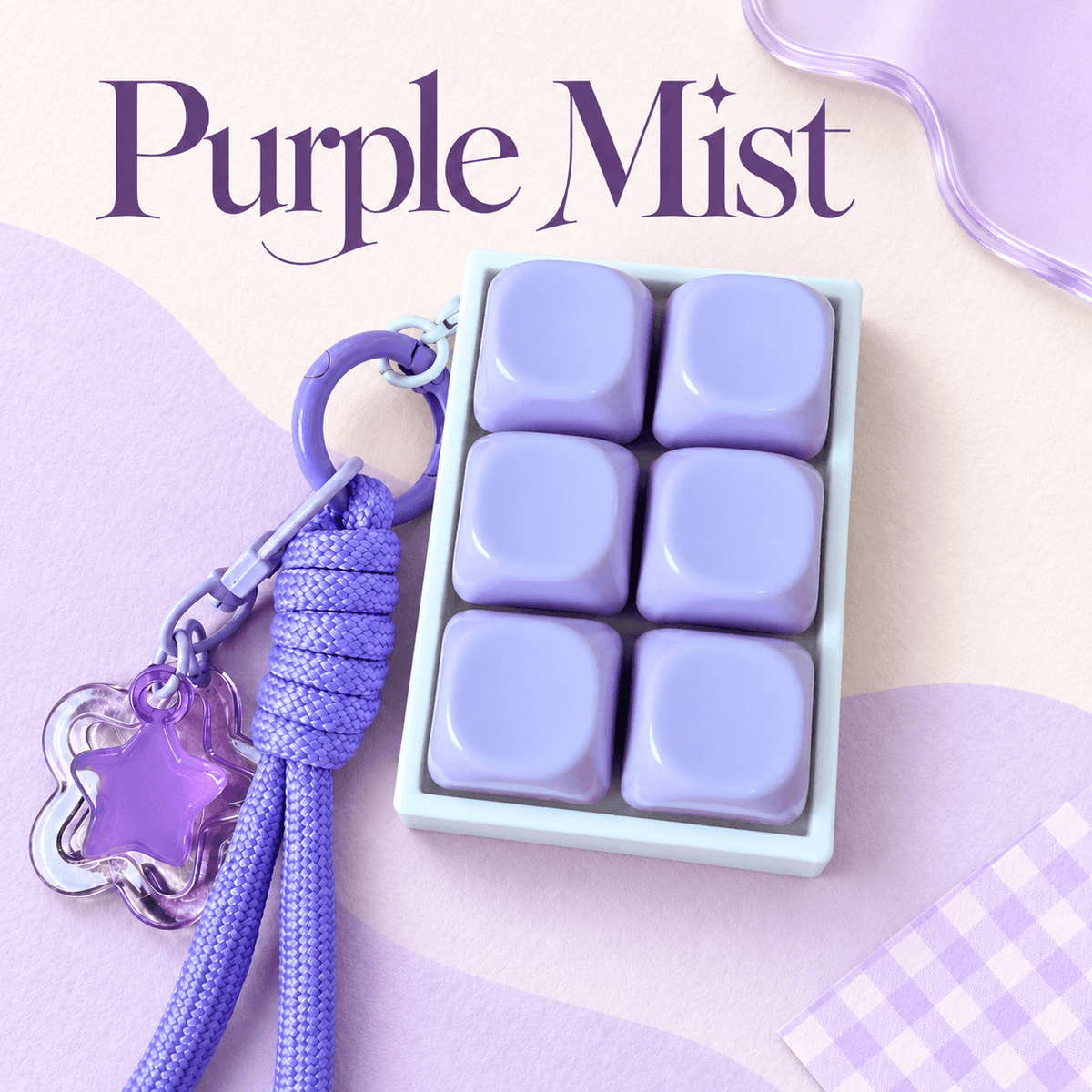6-Key Clicker Fidget Bag Charm Keychain – Jelly Glossy Keycaps