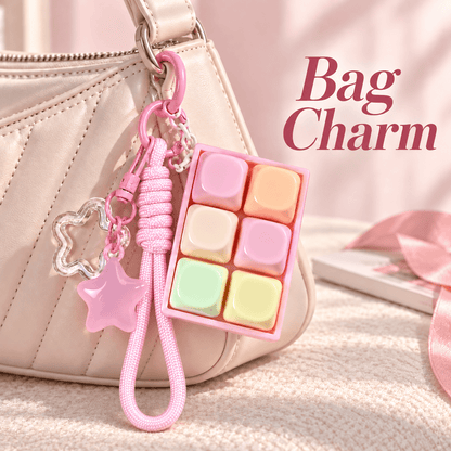 6-Key Clicker Fidget Bag Charm Keychain – Jelly Glossy Keycaps