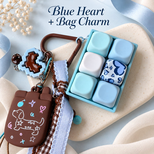 Classic 6-Key Blue Heart 2x3 Fidget Clicker