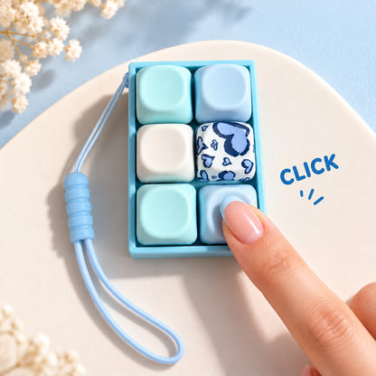 Classic 6-Key Blue Heart 2x3 Fidget Clicker