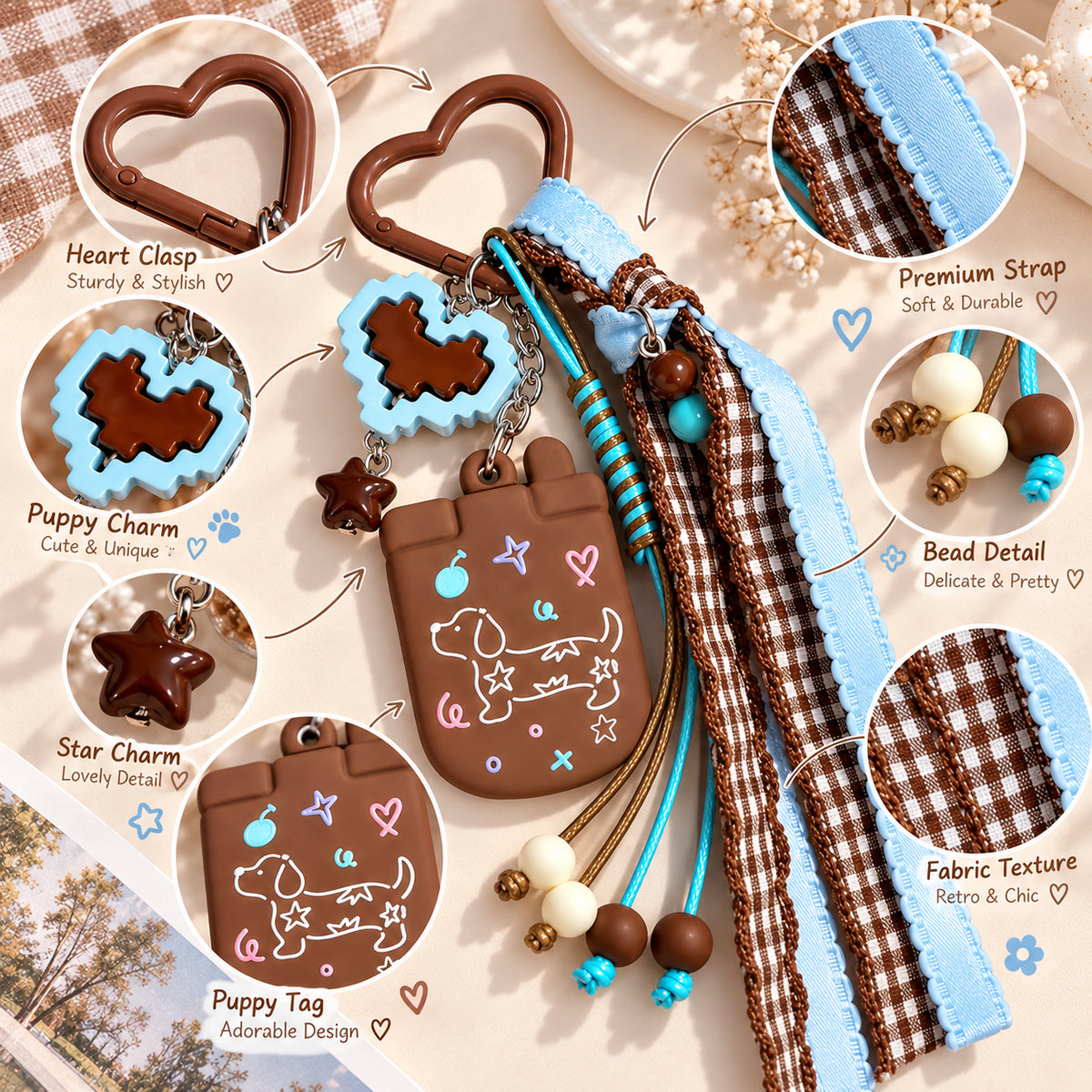 Blue Puppy Bag Charm