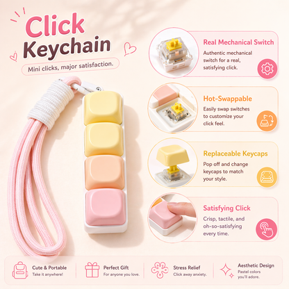 Classic 4-Key MOA Jelly Key Caps Keyboard Fidget Clicker