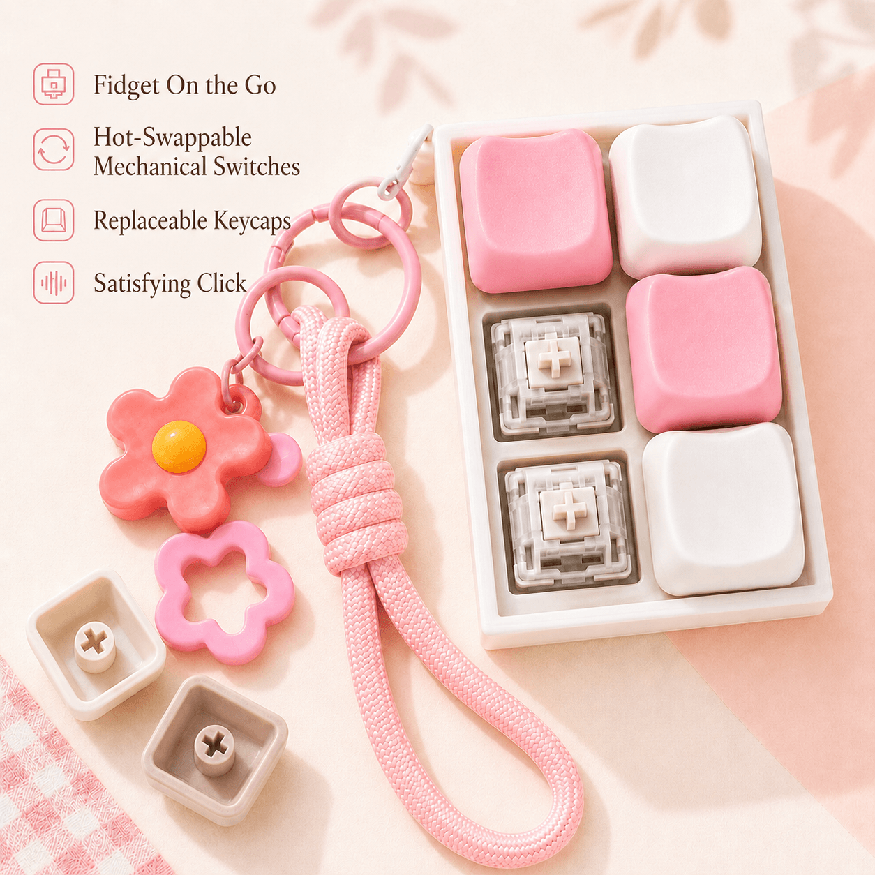 Classic Cat Paw Clicker 6-Key MOA 2x3 Keyboard Fidget Clicker