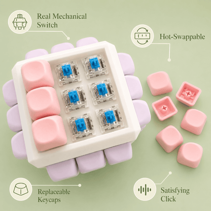 Classic 54-Key Mechanical Keyboard Fidget Clicker | 6×9 MOA Keycaps