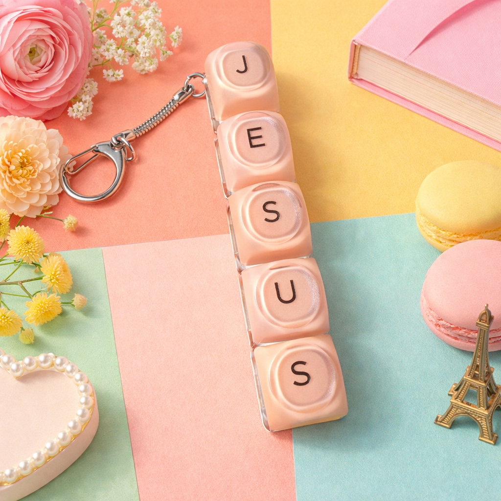 Custom 1/2/3/4/5/6 Key Name Initial Letter Fidget Keychain