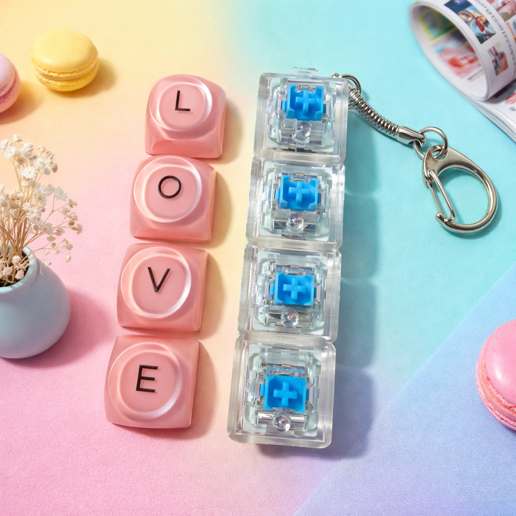 Custom 1/2/3/4/5/6 Key Name Initial Letter Fidget Keychain