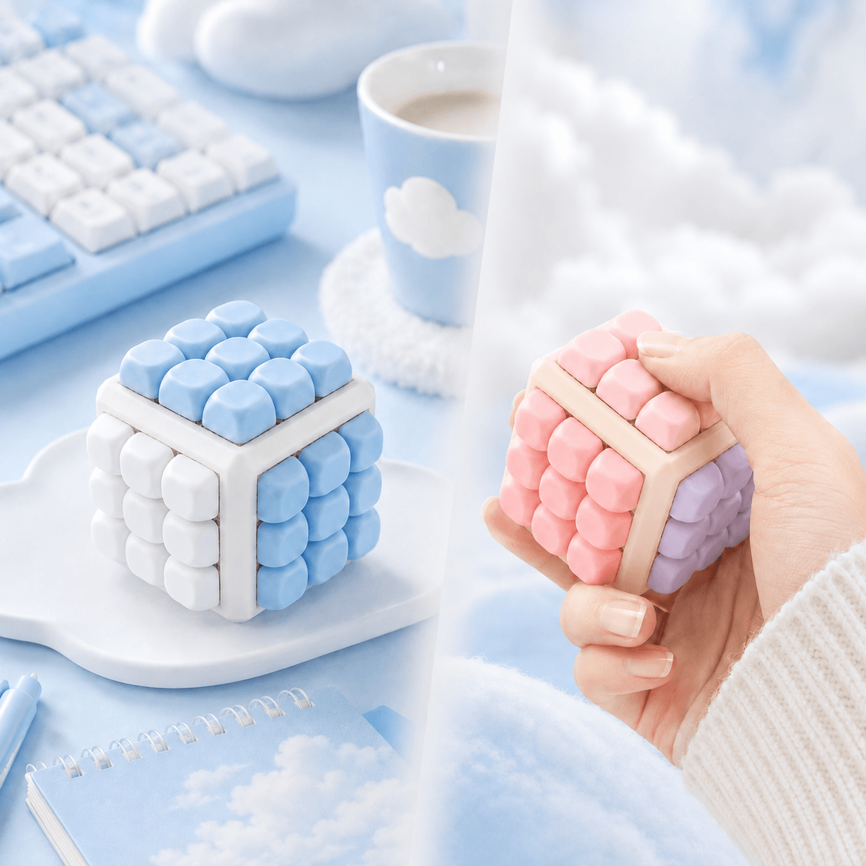 Classic 54-Key Mechanical Keyboard Fidget Clicker | 6×9 MOA Keycaps
